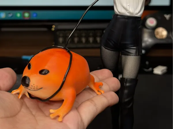 Figurine humoristique Shiba-grenouille