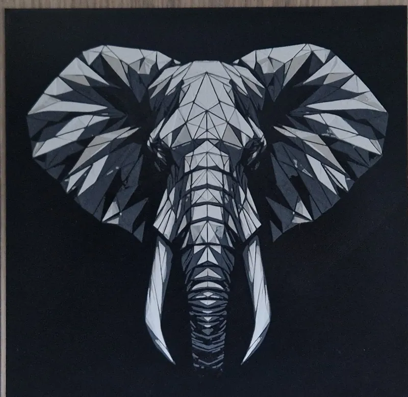 Hueforge Elephant Polygon