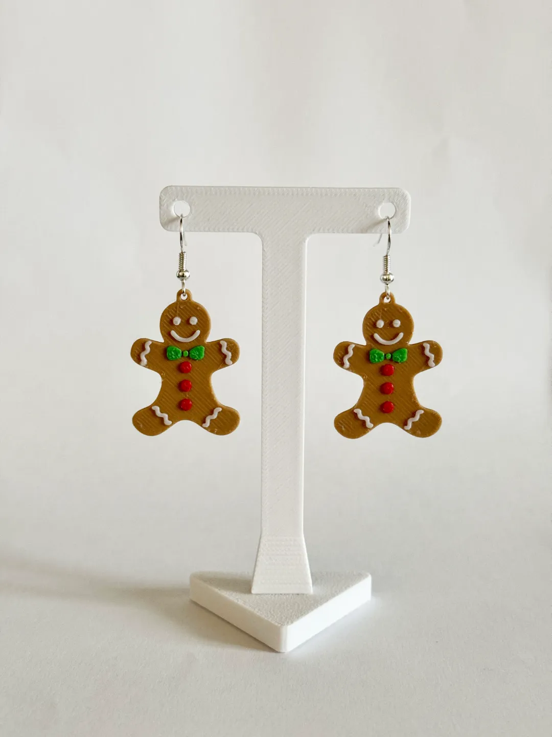 Christmas gingerbread earring view 3