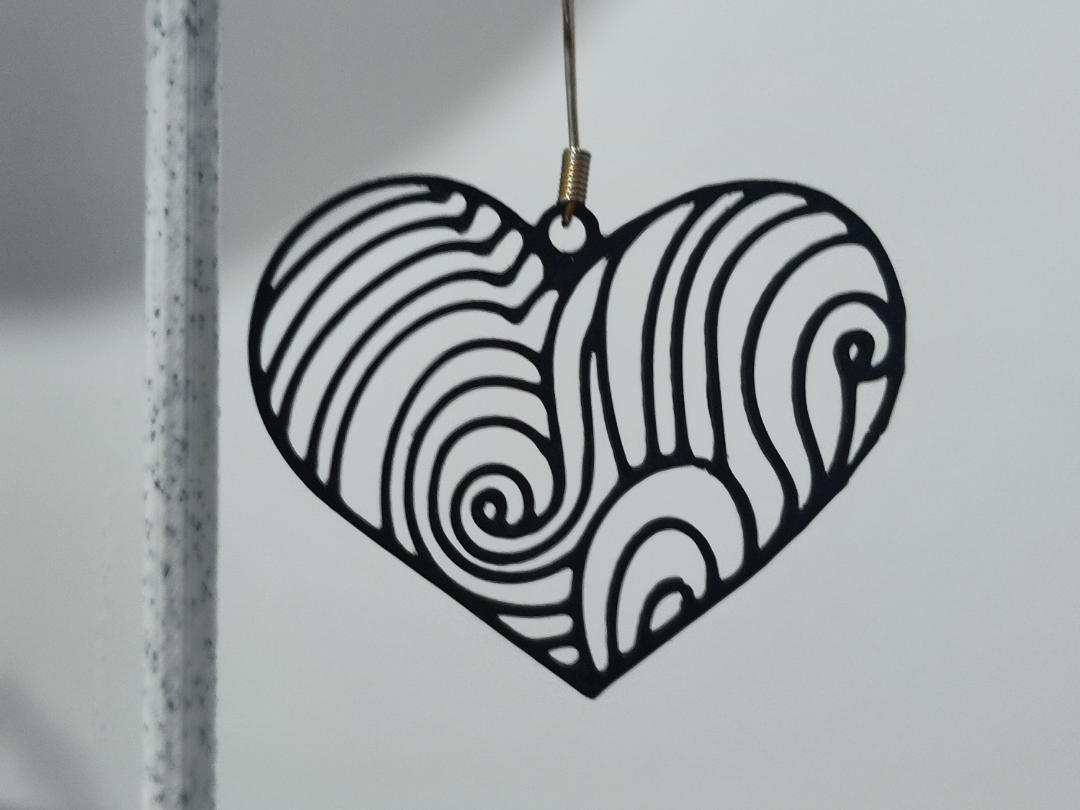 Aretes Corazón Spiral Wave