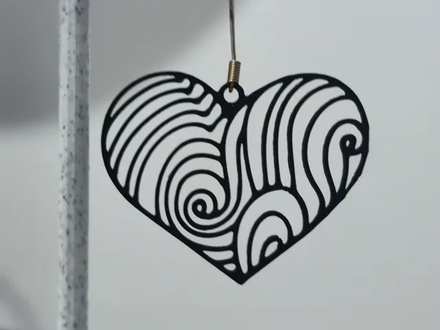 Aretes Corazón Spiral Wave