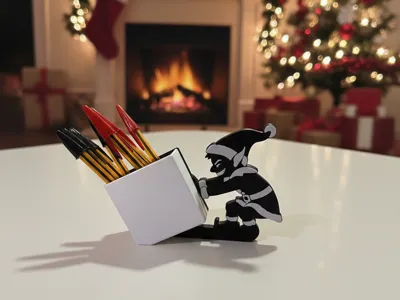 Mischievous elf pencil holder