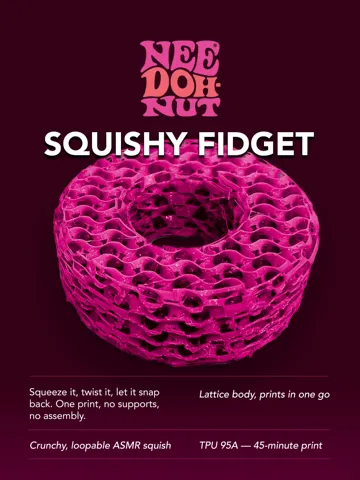 Objeto manipulable: TPU Squishy Donut Fidget – Crunchy Lattice — vista de referencia 2