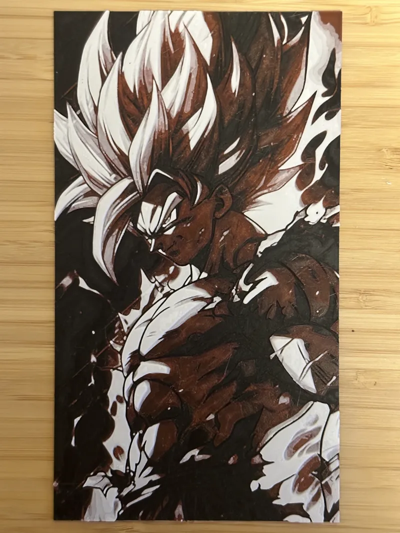 Goku Red 3 color Hueforge