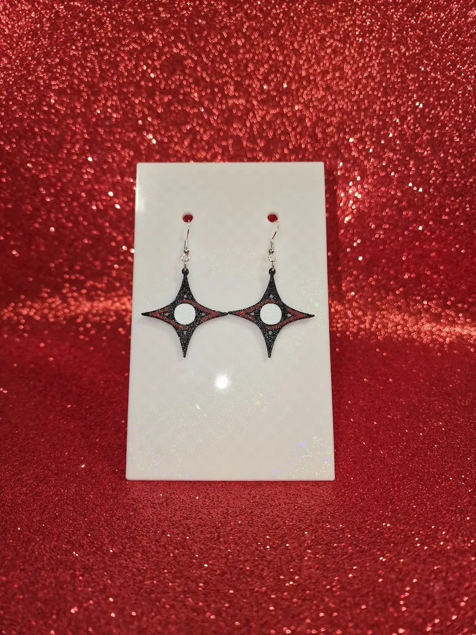 Geometric eye earrings view 2
