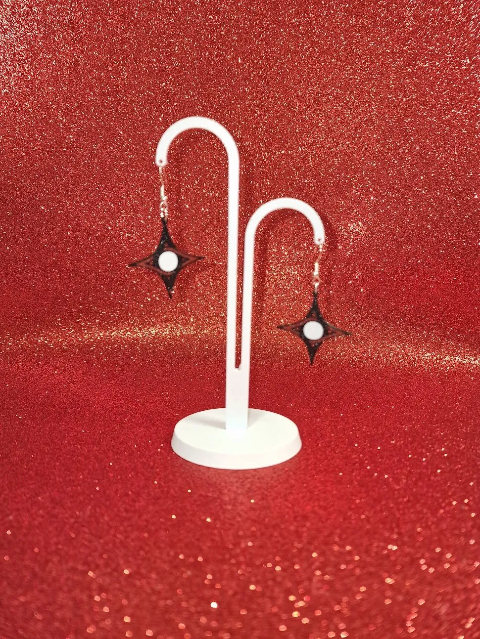 Geometric eye earrings view 3