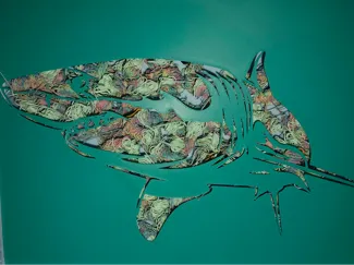 Shark Wall Art - Filament Fallout Frame Art