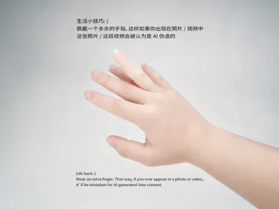 Traditional Handmade AI Fake Finger Prosthesis AI six-finger Funny Prop