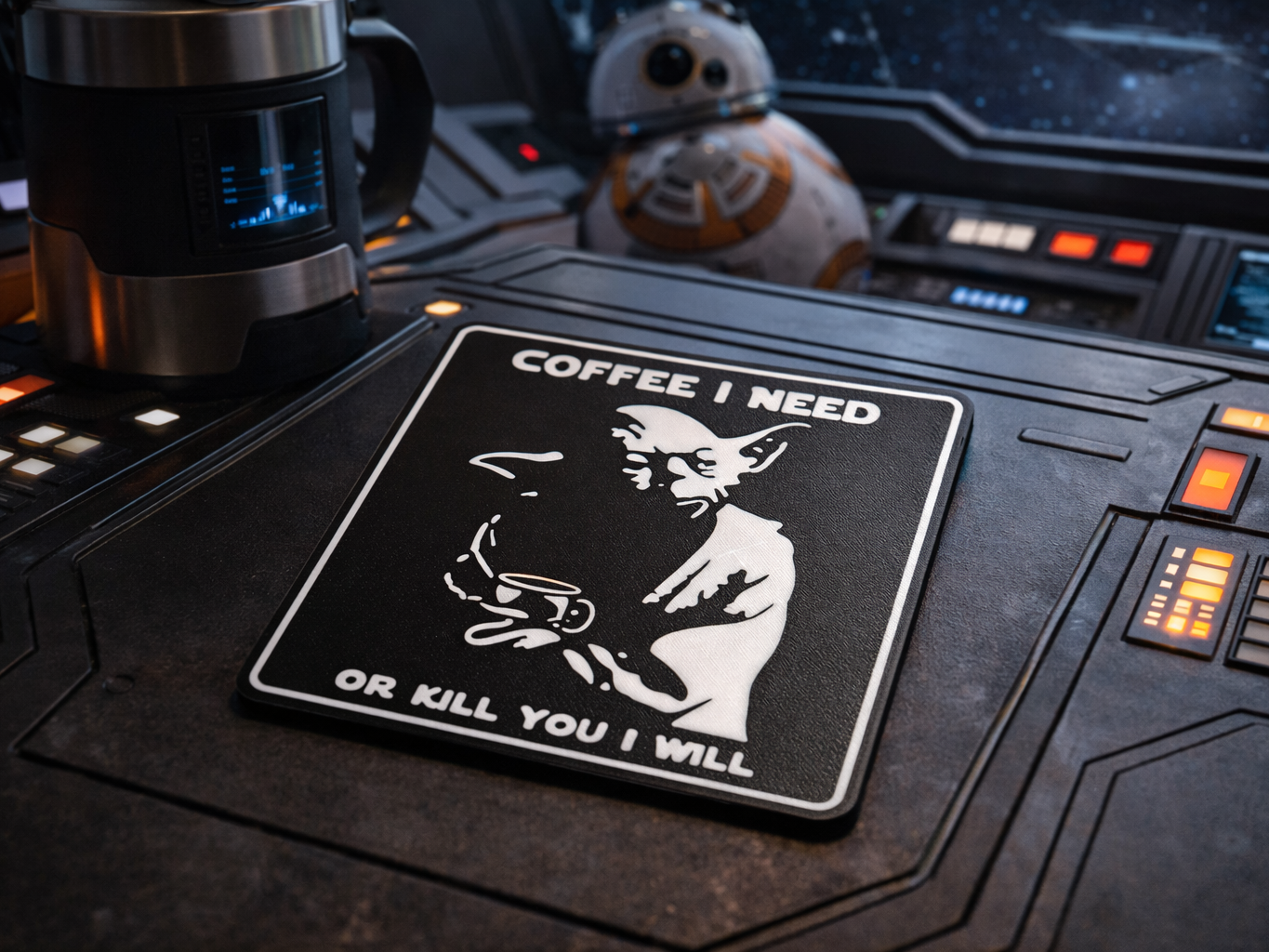 Funny Yoda Coffee Coaster – Dark Humor
