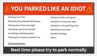 You Parked like an Id**t