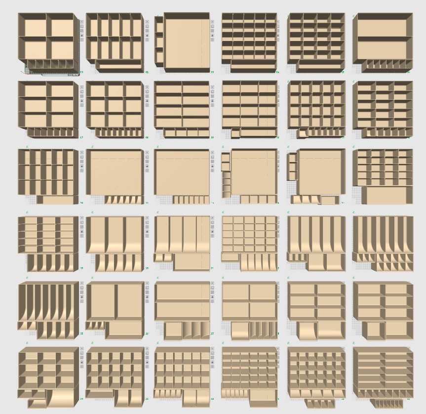 Miniatura 1 do modelo 3D 192 Piece Gridfinity Bin Set|42mm Base|49mm Height