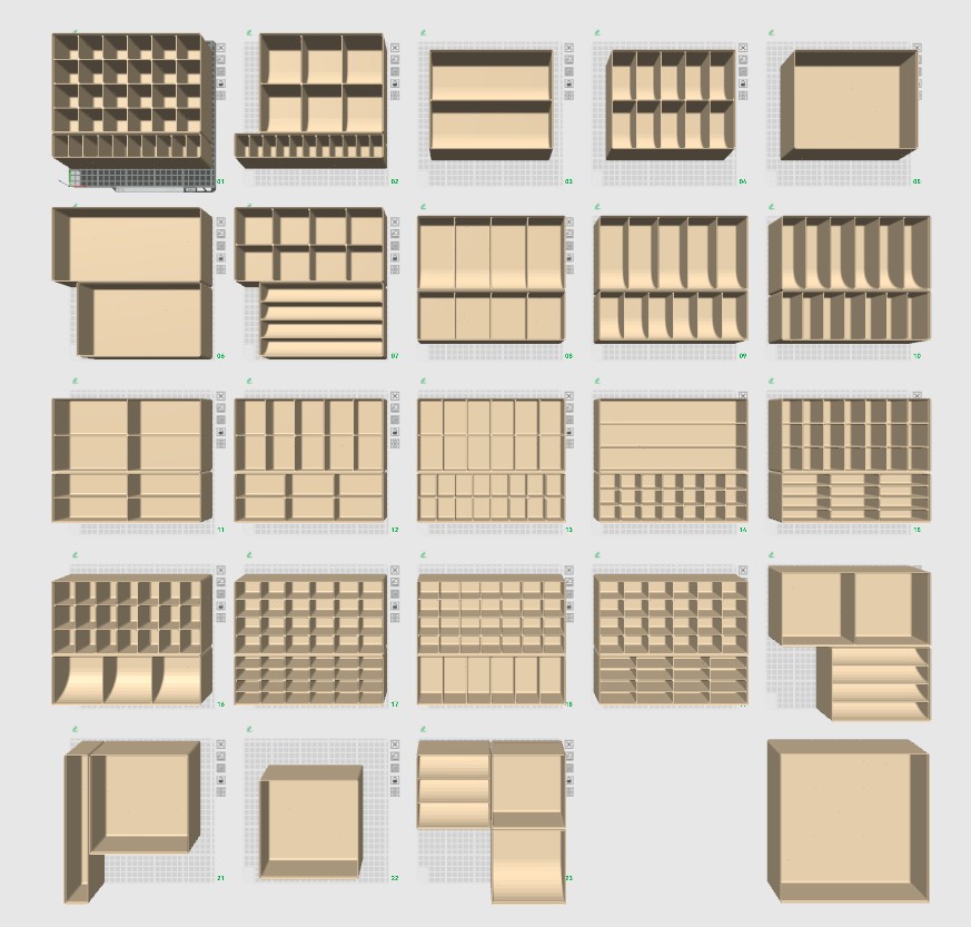 Miniatura 2 do modelo 3D 192 Piece Gridfinity Bin Set|42mm Base|49mm Height