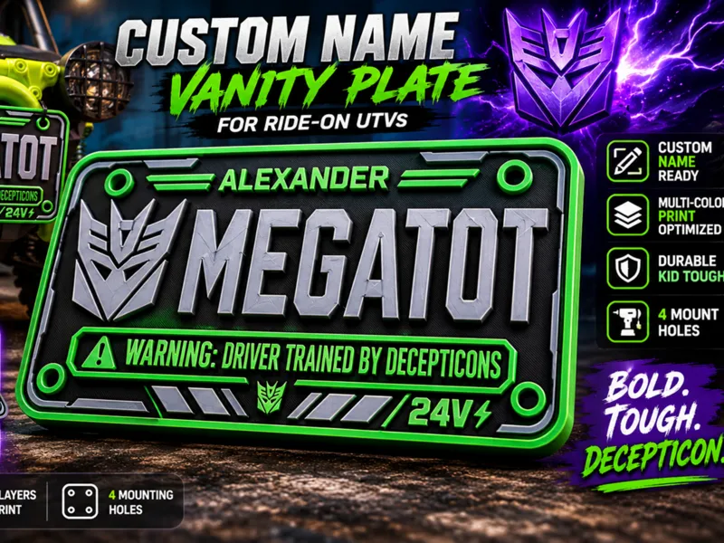 MEGATOT – Custom Ride-On UTV Vanity Plate