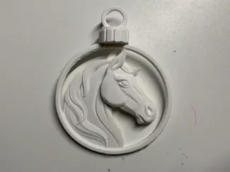 Beautiful Christmas bauble with horse head