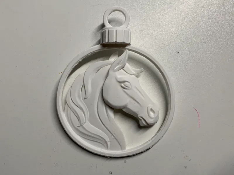 Beautiful Christmas bauble with horse head