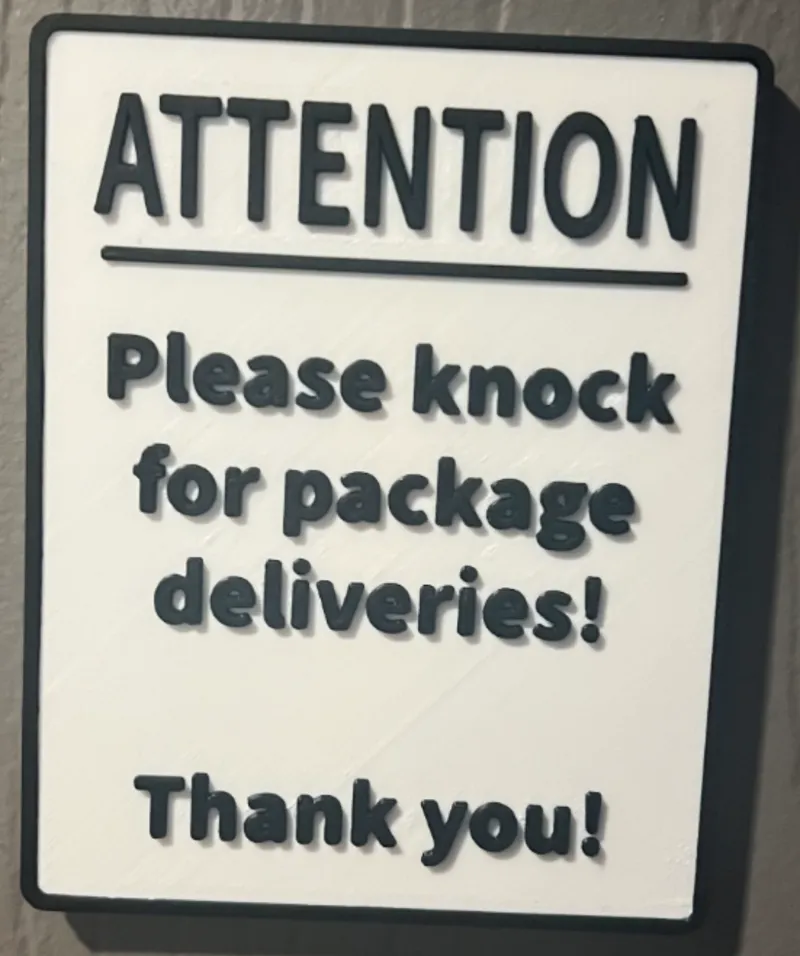 Simple Door Delivery Sign