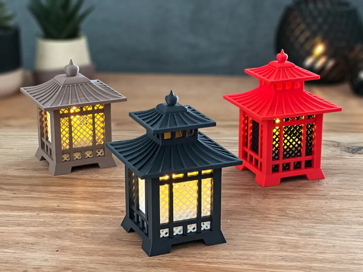 Japanese Mini Tea Light Lantern - Free 3D Print Model - MakerWorld