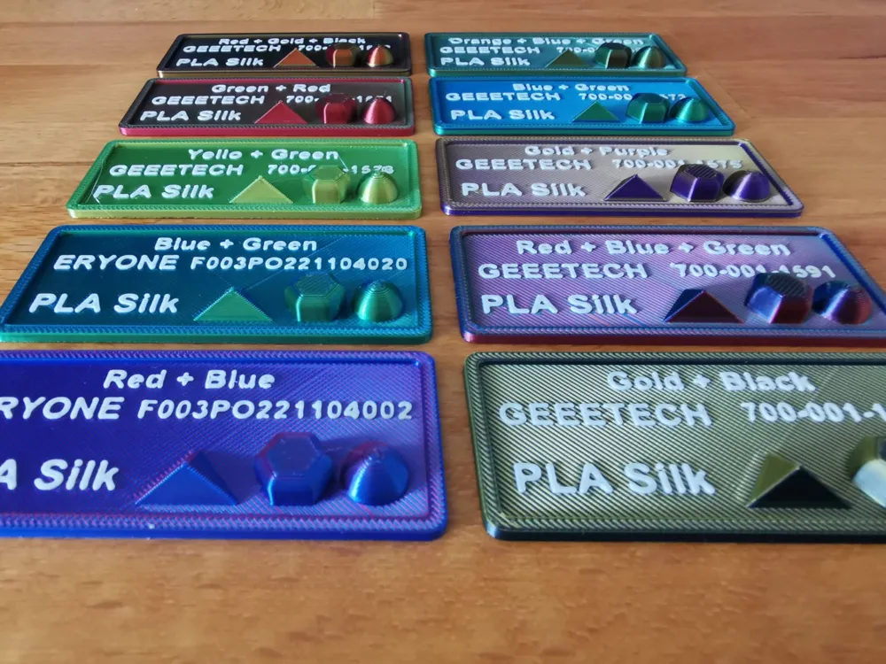 Filament sample card for Multicolored Filament - Free 3D Print Model ...