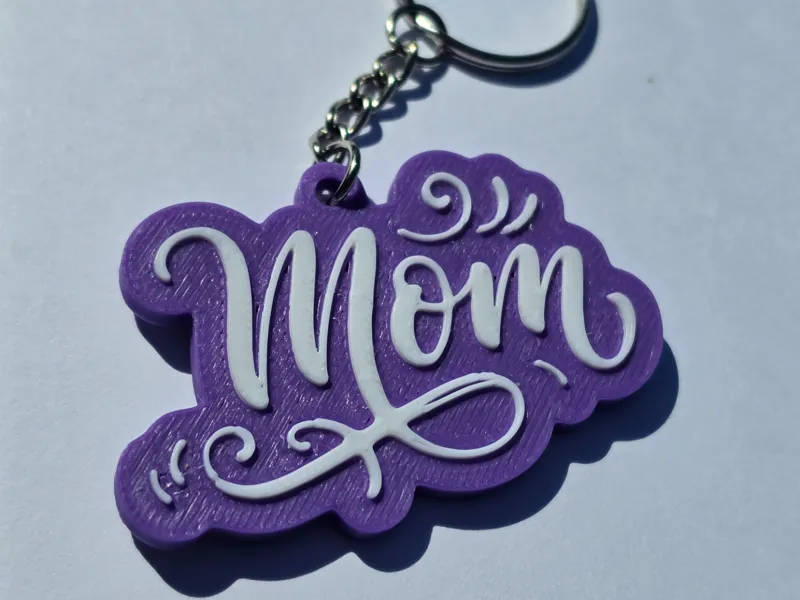 "Mom" Keychain - Dual Color