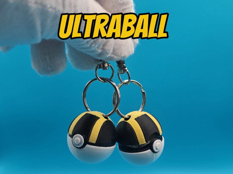 Ultra Ball Fidget Clicker Keychain