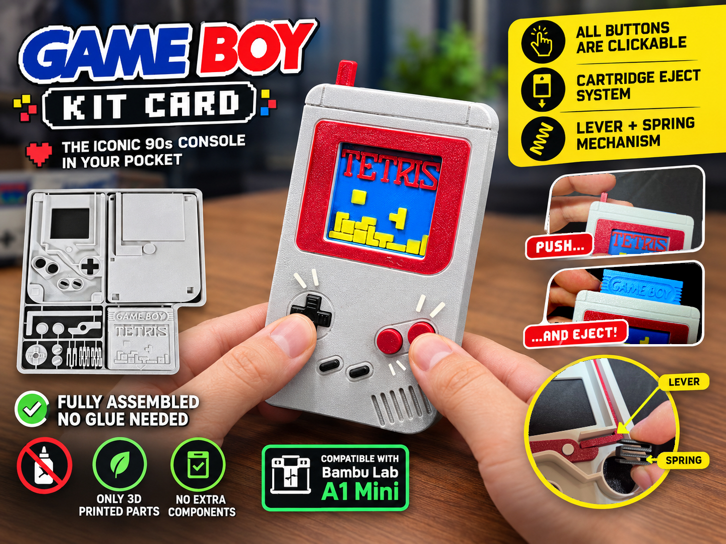 GAME BOY - KIT CARD - 3D printed Gadgets, in stock in India