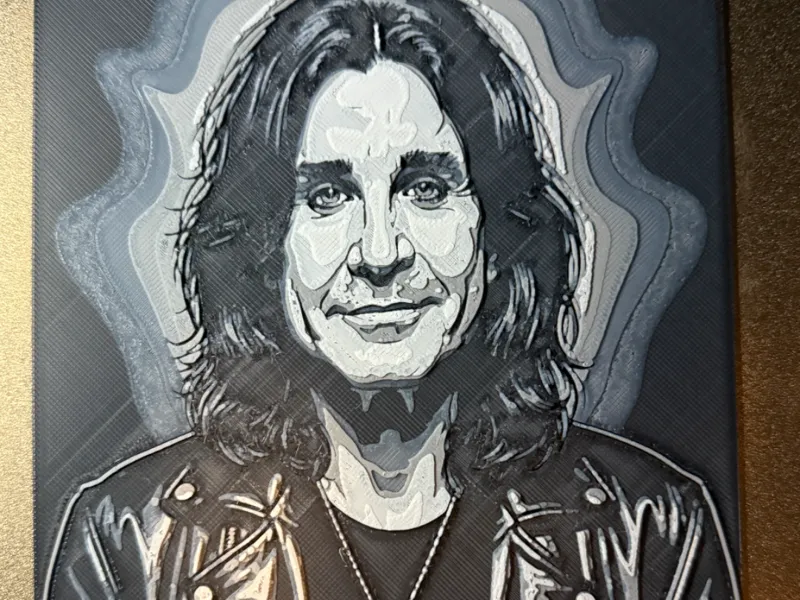 Ozzy Osbourne Tribute HueForge Painting Greyscale