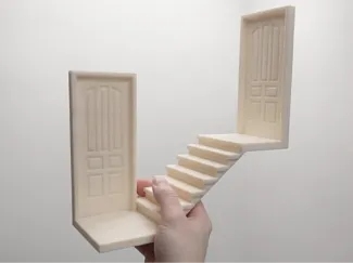 Corner Wall Decor Miniature Fairy Door with Stairs