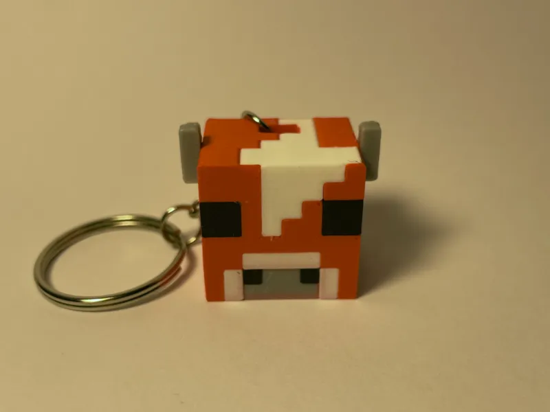 Minecraft Mooshroom Keychain