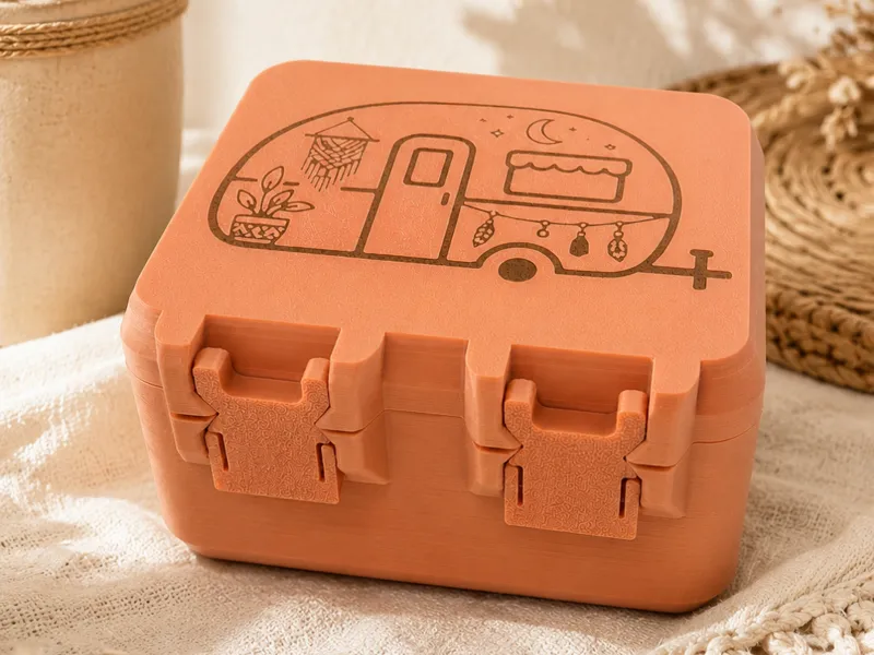 Boho Camper Aufbewahrungsbox mit Schnappverschluss
