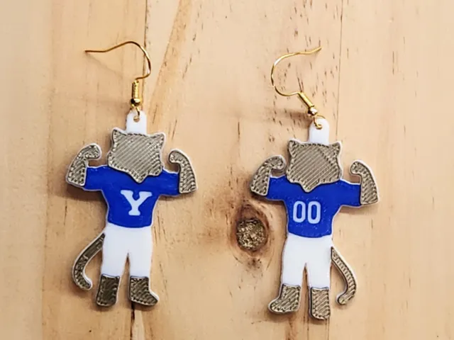 Cosmo the Cougar BYU Football Earrings