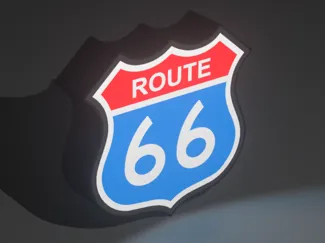 Route 66 Lightbox for your garage
