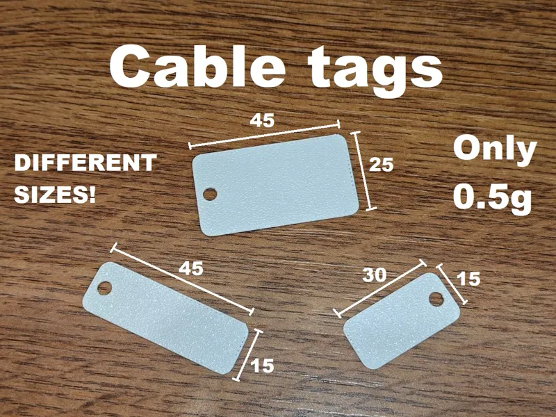Simple cable tags - different sizes