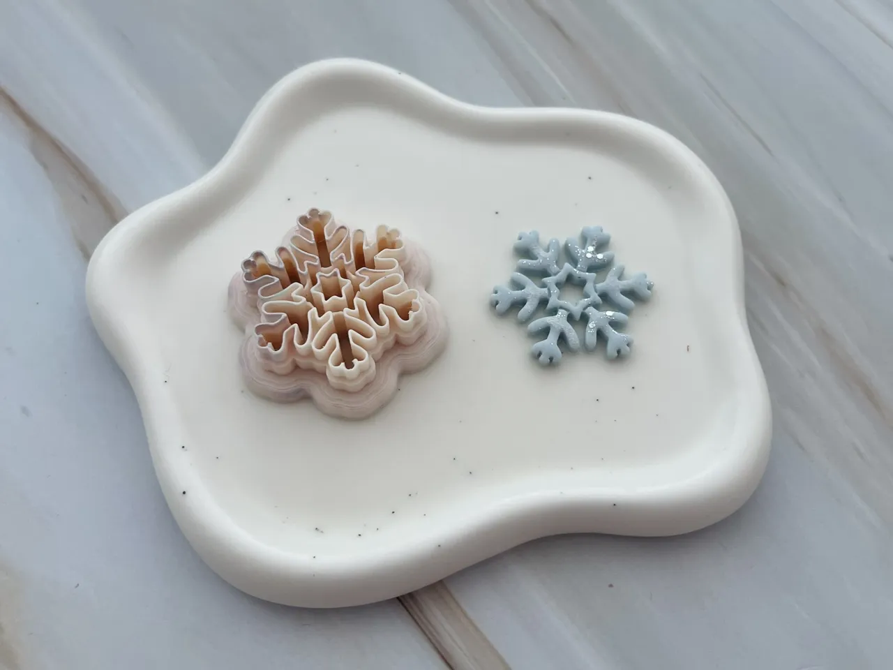 Snowflake Polymer Clay Earrings Cutter view 2