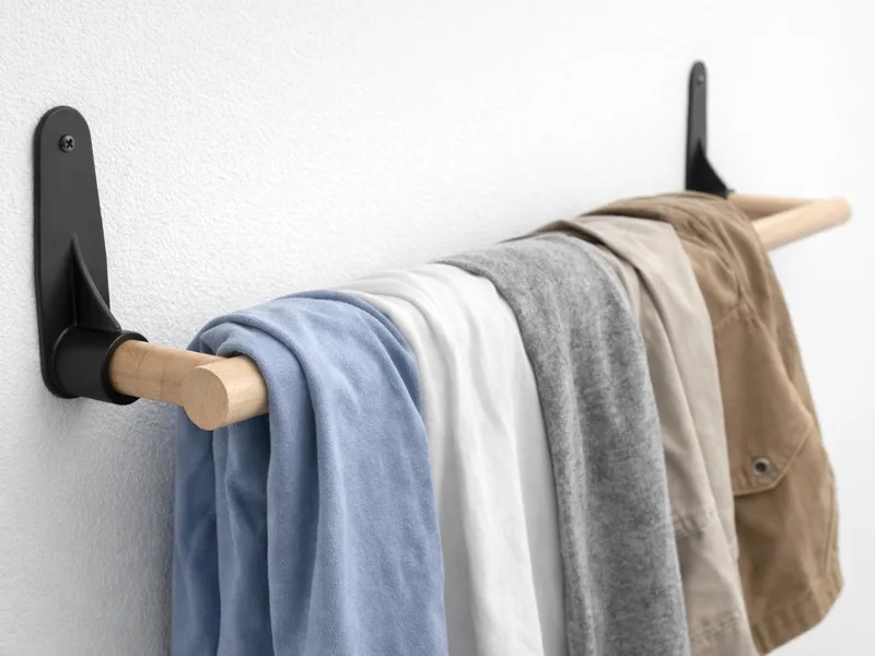 Wall-Mounted Dowel Bracket / Clothes Rail Holder