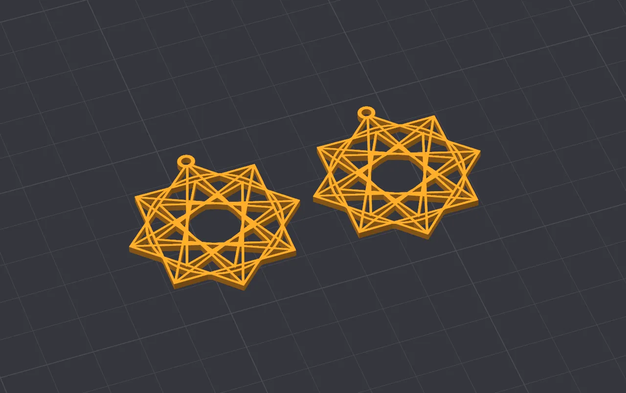 Sacred Geometry Earrings 02, No AMS, Quick Print view 2