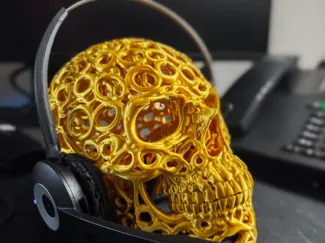 Infinity Scull Headset Stand - Lamp -Cady jar
