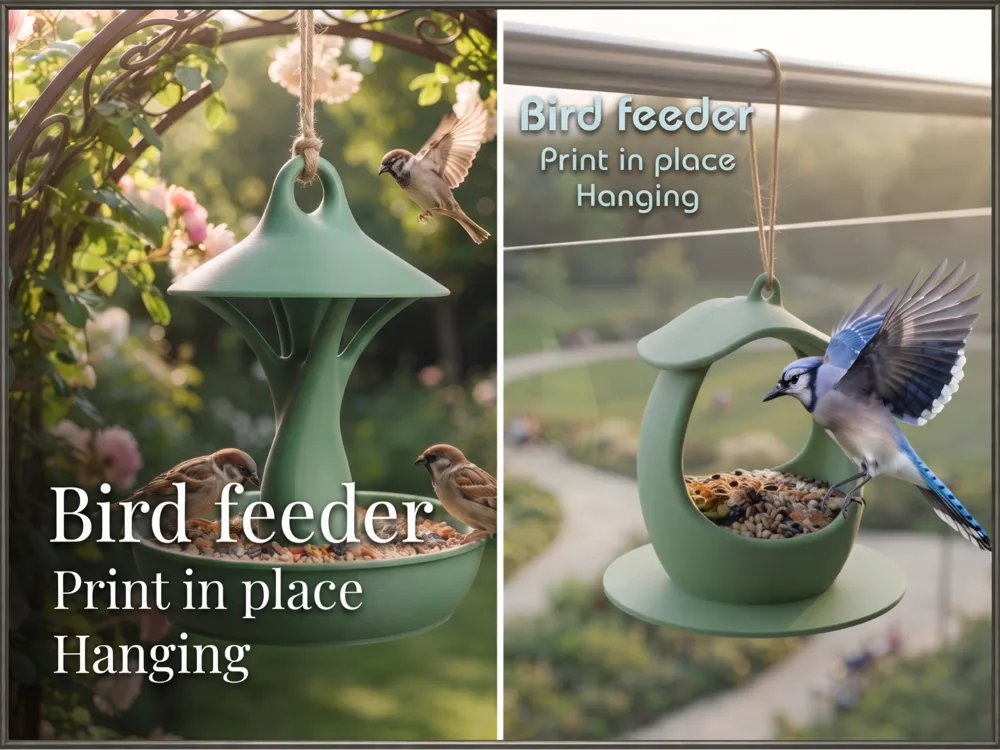 Soporte: Hanging Bird Feeder Pack 2 Print in Place. Referencia del modelo original.