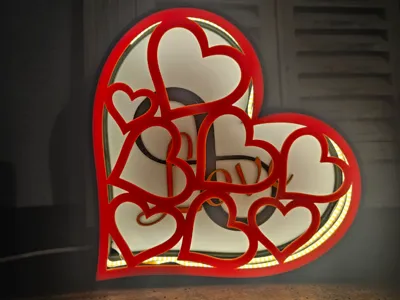 Heart: Decoration, Box & Lighting, Valentine, A1 mini