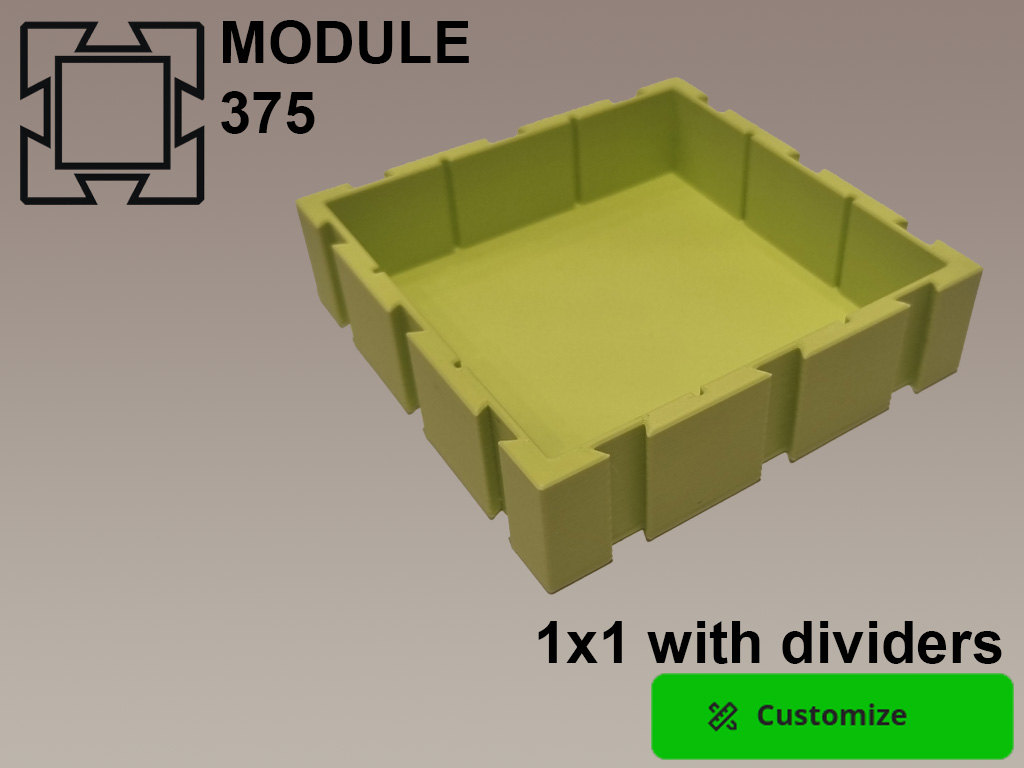 Module375 | 1x1 with dividers - customizable