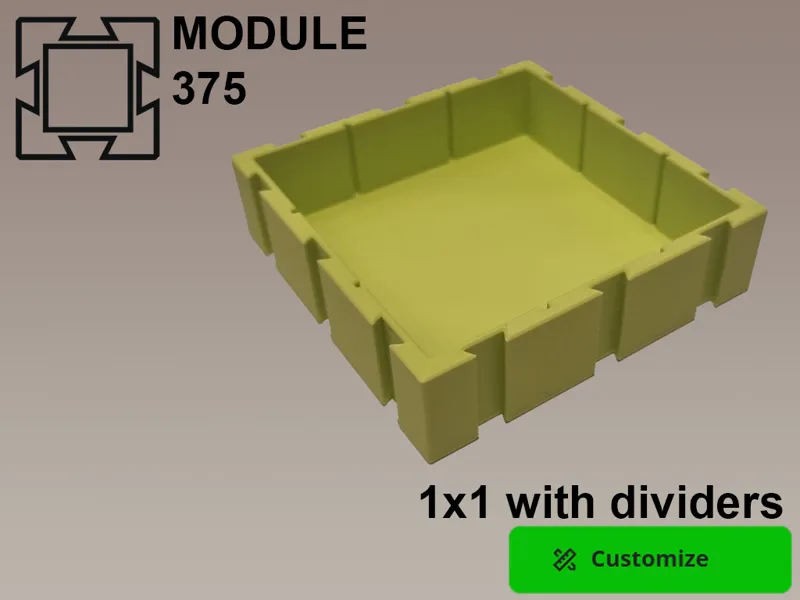 Module375 | 1x1 with dividers - customizable