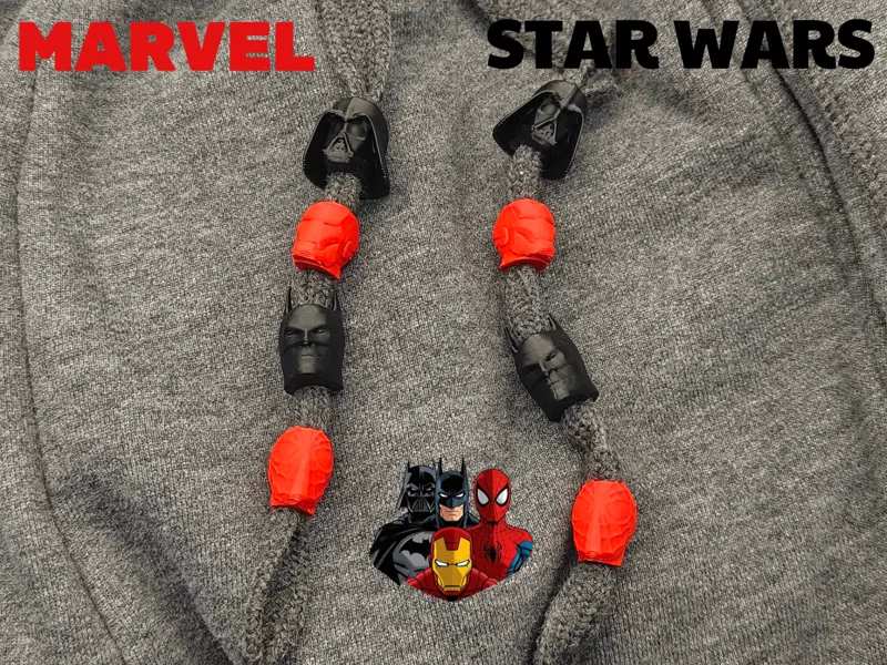Marvel&Star Wars Drawstring Beads（钢铁侠蝙蝠侠蜘蛛侠达斯维达）