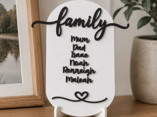 Personalised Family Names Plaque