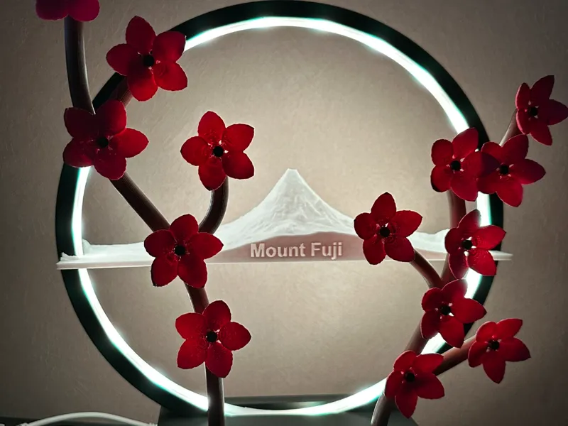 Ring Light with cherry blossoms
