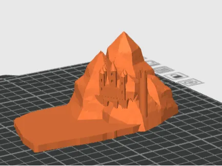 mountain castle with a lake