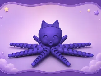 Cute Octopus with cat ears