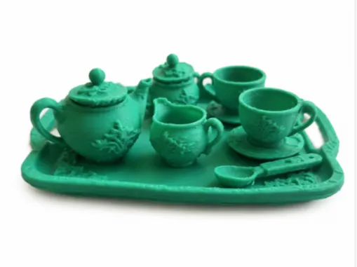 Elegant Victorian Tea Tray Set Dollhouse Miniature