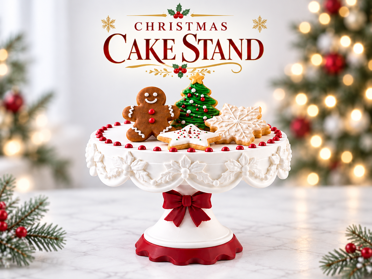 Christmas Cookie & Cake Stand - Holiday Decor - 1
