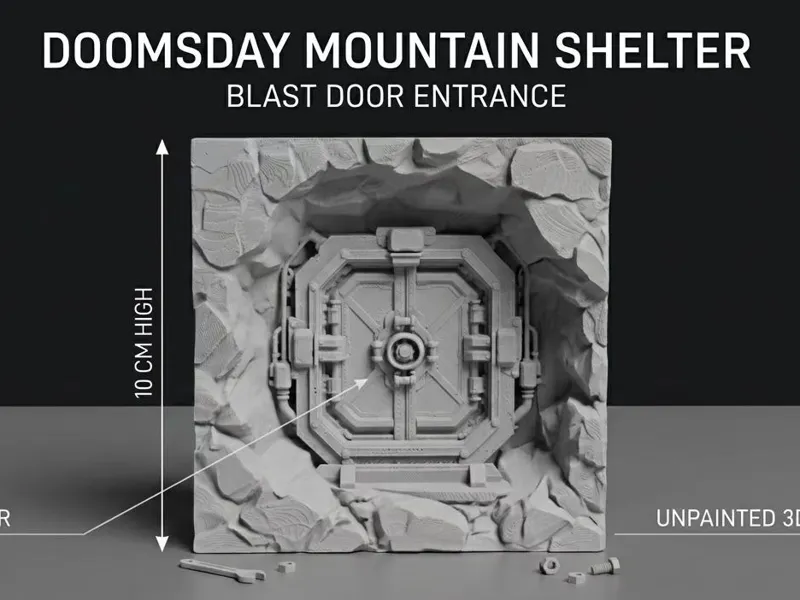 Sci-Fi diorama - Mountain Shelter Blast Door