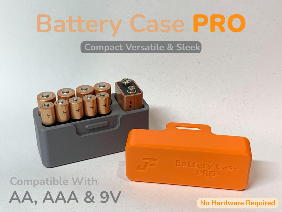 Battery Case Pro (Stores AA, AAA & 9V Batteries)