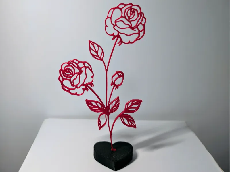 Valentine's Day Roses - Minimalist Line Art